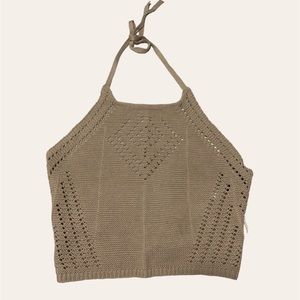 Khaki brown halter top